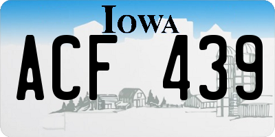 IA license plate ACF439