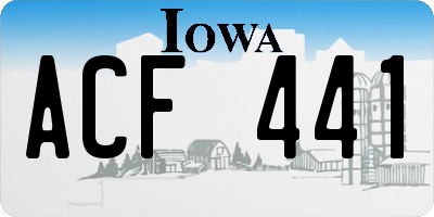 IA license plate ACF441