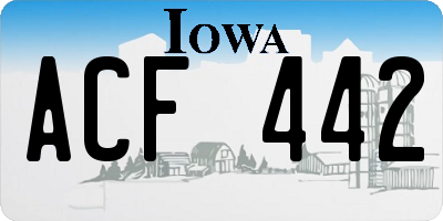 IA license plate ACF442