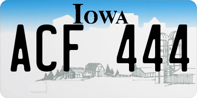 IA license plate ACF444