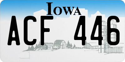 IA license plate ACF446