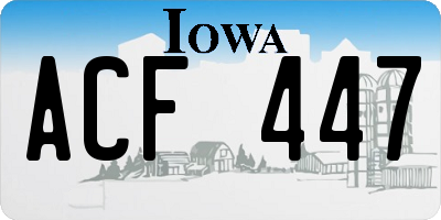 IA license plate ACF447