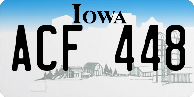 IA license plate ACF448
