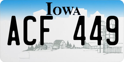 IA license plate ACF449