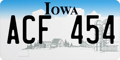 IA license plate ACF454