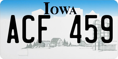 IA license plate ACF459