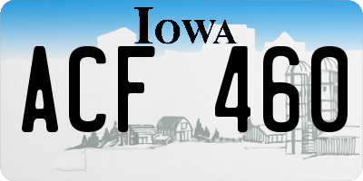 IA license plate ACF460