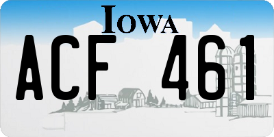 IA license plate ACF461
