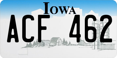 IA license plate ACF462