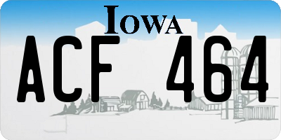 IA license plate ACF464