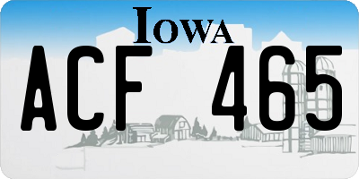 IA license plate ACF465