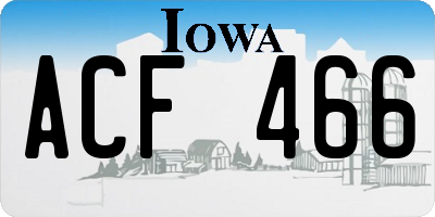 IA license plate ACF466