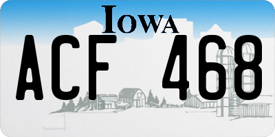 IA license plate ACF468