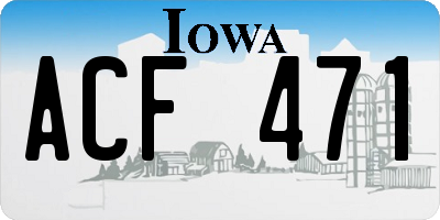 IA license plate ACF471