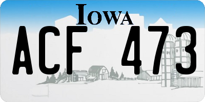 IA license plate ACF473