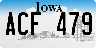 IA license plate ACF479
