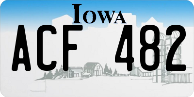 IA license plate ACF482