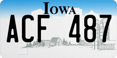IA license plate ACF487