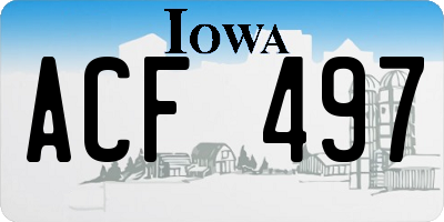 IA license plate ACF497
