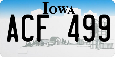 IA license plate ACF499