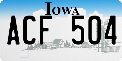 IA license plate ACF504