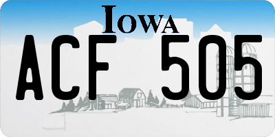 IA license plate ACF505