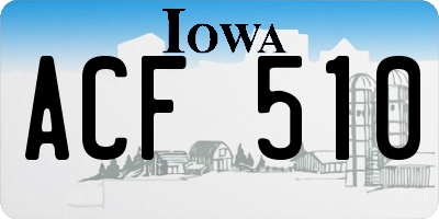 IA license plate ACF510