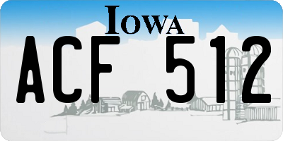 IA license plate ACF512