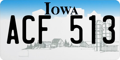IA license plate ACF513