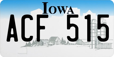 IA license plate ACF515