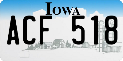 IA license plate ACF518