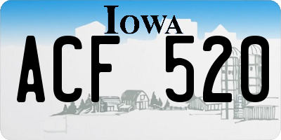 IA license plate ACF520