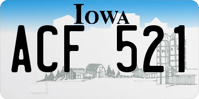IA license plate ACF521