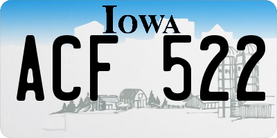 IA license plate ACF522