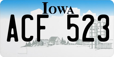 IA license plate ACF523