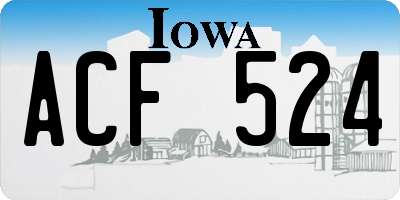 IA license plate ACF524