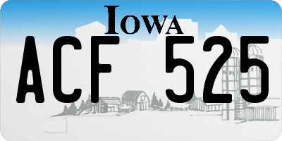 IA license plate ACF525