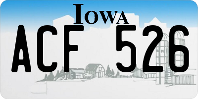 IA license plate ACF526