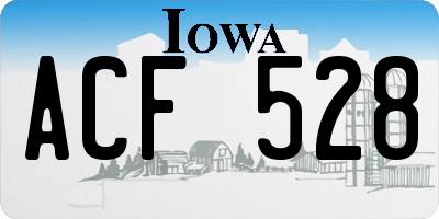 IA license plate ACF528