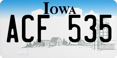 IA license plate ACF535