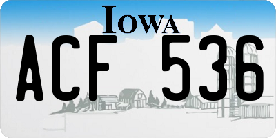 IA license plate ACF536
