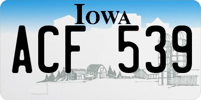 IA license plate ACF539