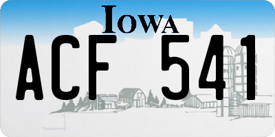 IA license plate ACF541
