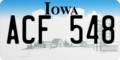 IA license plate ACF548