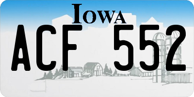 IA license plate ACF552