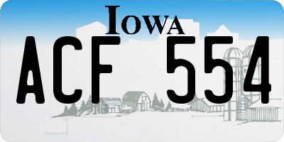 IA license plate ACF554