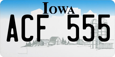 IA license plate ACF555