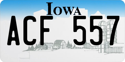 IA license plate ACF557