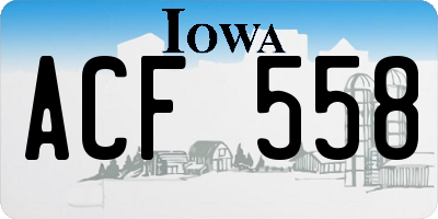 IA license plate ACF558