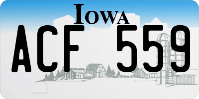 IA license plate ACF559